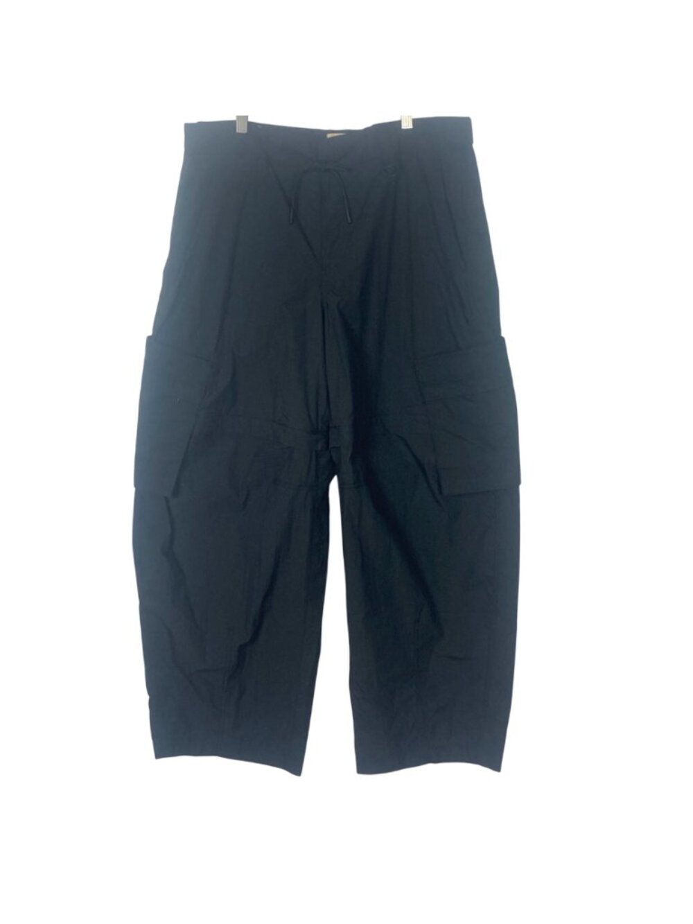 Gap x Beis Pant Womens 12 Convertible Cargo Barrel Black Wide Leg Travel Utility - Picture 11 of 11